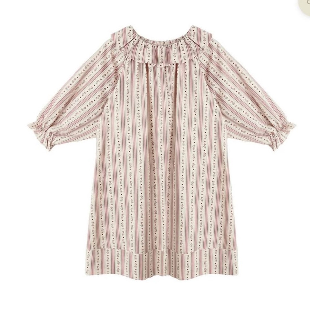 Rylee + Cru Mauve and Cream Striped Kids Nightgown